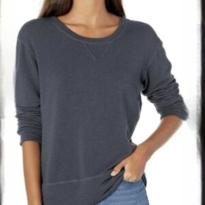 Monrow Classic Smoky Charcoal Gray Crew Neck Sweatshirt Size Small